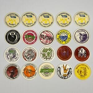 Lot of 20 Vintage 90s Hawaii Milk Caps Pogs Hawaiian Advertising Game 1993